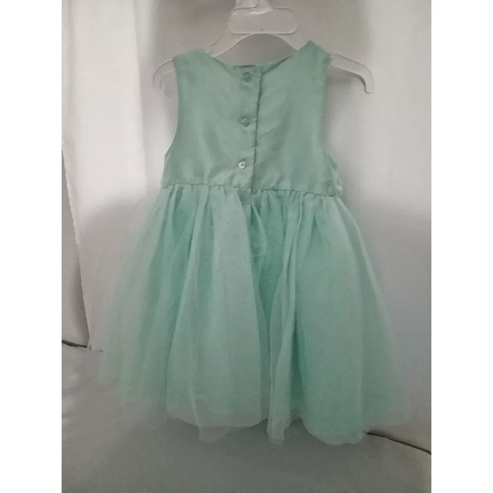 Cherokee Girls Mint Green Lace Tulle Flower Special Occasion Party Dress Size 4T